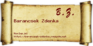 Barancsek Zdenka névjegykártya